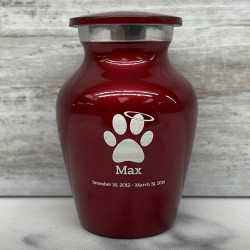 Customer Gallery - Keepsake Angel Paw Pet Cremation Urn - Ruby Red