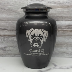 Customer Gallery - Large Boxer Dog Cremation Urn - Gunmetal Gray