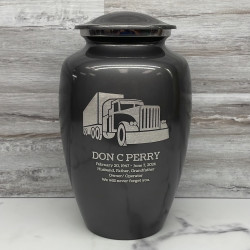 Customer Gallery - Semi Truck Cremation Urn - Gunmetal Gray