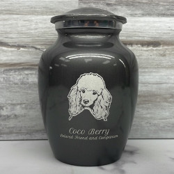 Customer Gallery - Small Poodle Dog Cremation Urn - Gunmetal Gray