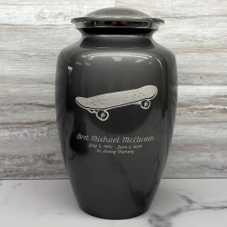 Customer Gallery - Skateboard Cremation Urn - Gunmetal Gray