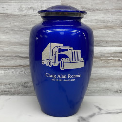 Customer Gallery - Semi Truck Cremation Urn - Midnight Blue