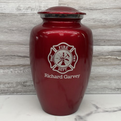 Customer Gallery - Firefighter Cremation Urn - Ruby Red