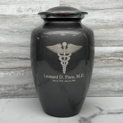 Customer Gallery - Caduceus Cremation Urn - Gunmetal Gray