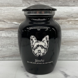 Customer Gallery - Small Yorkshire Terrier Dog Cremation Urn - Jet Black