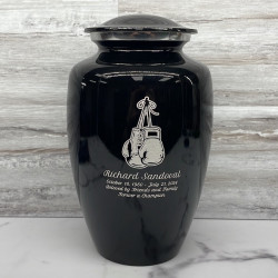 Customer Gallery - Boxing Gloves Cremation Urn - Jet Black