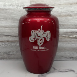Customer Gallery - Classic Tractor Cremation Urn - Ruby Red