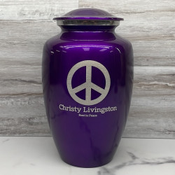 Customer Gallery - Peace Cremation Urn - Purple Luster