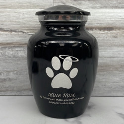 Customer Gallery - Small Angel Paw Pet Cremation Urn - Jet Black