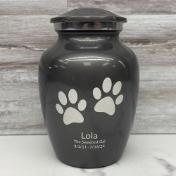 Customer Gallery - Small Pawprints Pet Cremation Urn - Gunmetal Gray
