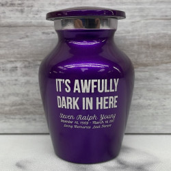 Customer Gallery - It's Awfully Dark In Here Keepsake Urn - Purple Luster
