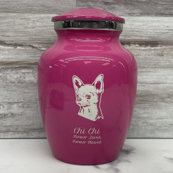 Customer Gallery - Small Chihuahua Dog Cremation Urn - Rose Pink
