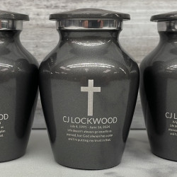 Customer Gallery - Cross Keepsake Urn - Gunmetal Gray