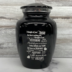 Customer Gallery - I Thought Of You Today Sharing Urn - Jet Black