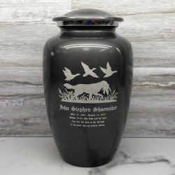 Customer Gallery - Duck Hunting Dog Cremation Urn - Gunmetal Gray