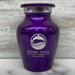 Customer Gallery - Dolphin Keepsake Urn - Purple Luster