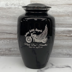 Customer Gallery - Riding with Angels Motorcycle Cremation Urn - Jet Black