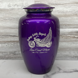 Customer Gallery - Riding with Angels Motorcycle Cremation Urn - Purple Luster