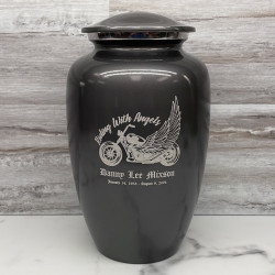 Customer Gallery - Riding with Angels Motorcycle Cremation Urn - Gunmetal Gray