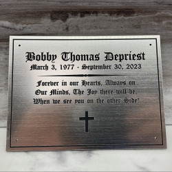 Customer Gallery - DIY Cremation Urn Plate - Brushed Silver - 5.75" w x 4.25" h