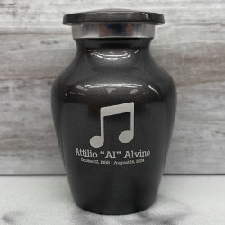 Customer Gallery - Music Note Keepsake Urn - Gunmetal Gray