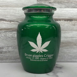 Customer Gallery - Marijuana Sharing Urn - Shamrock Green