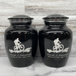 Customer Gallery - Mountain Bike Sharing Urn - Jet Black