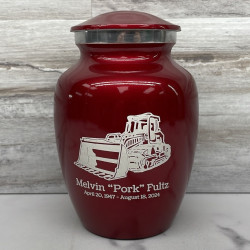 Customer Gallery - Bulldozer Sharing Urn - Ruby Red