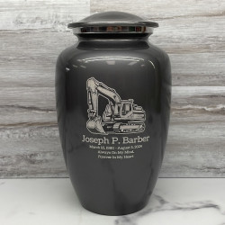 Customer Gallery - Excavator Cremation Urn - Gunmetal Gray