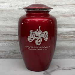 Customer Gallery - Classic Tractor Cremation Urn - Ruby Red