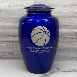 Customer Gallery - Basketball Cremation Urn - Midnight Blue