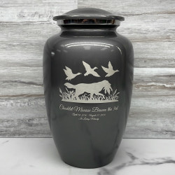 Customer Gallery - Duck Hunting Dog Cremation Urn - Gunmetal Gray