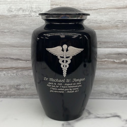 Customer Gallery - Caduceus Cremation Urn - Jet Black