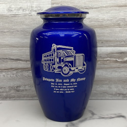 Customer Gallery - Dumping Truck Cremation Urn - Midnight Blue
