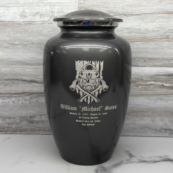 Customer Gallery - Patriotic Firefighter Cremation Urn - Gunmetal Gray