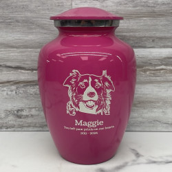 Customer Gallery - Large Border Collie Dog Cremation Urn - Rose Pink
