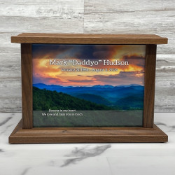Customer Gallery - Mountain Sunset Cremation Urn - Prestige Walnut