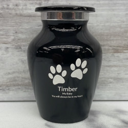 Customer Gallery - Keepsake Pawprints Pet Cremation Urn - Jet Black