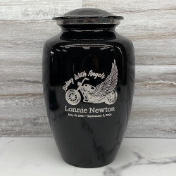 Customer Gallery - Riding with Angels Motorcycle Cremation Urn - Jet Black