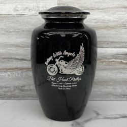Customer Gallery - Riding with Angels Motorcycle Cremation Urn - Jet Black