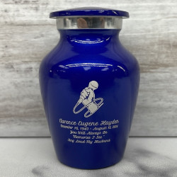 Customer Gallery - Microphone Hand Keepsake Urn - Midnight Blue