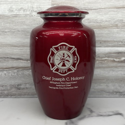 Customer Gallery - Firefighter Cremation Urn - Ruby Red