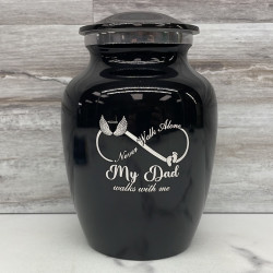 Customer Gallery - My Dad Walks With Me Sharing Urn - Jet Black