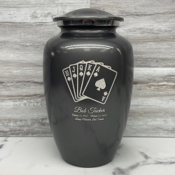 Customer Gallery - Playing Cards Cremation Urn - Gunmetal Gray