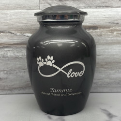 Customer Gallery - Small Infinite Love Pet Cremation Urn - Gunmetal Gray
