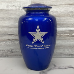 Customer Gallery - Dallas Star Cremation Urn - Midnight Blue