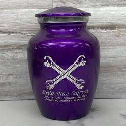Customer Gallery - Mechanic Wrench Sharing Urn - Purple Luster