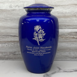 Customer Gallery - Rose Cremation Urn - Midnight Blue