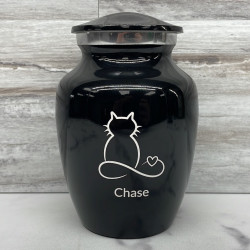 Customer Gallery - Small Infinite Love Cat Cremation Urn - Jet Black