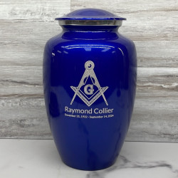 Customer Gallery - Masonic Cremation Urn - Midnight Blue